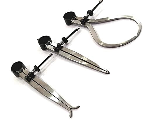 Buyohlic Spring Inside Outside Divider Caliper Set of 3 Pieces 6" inch 150 mm Measuring Tool