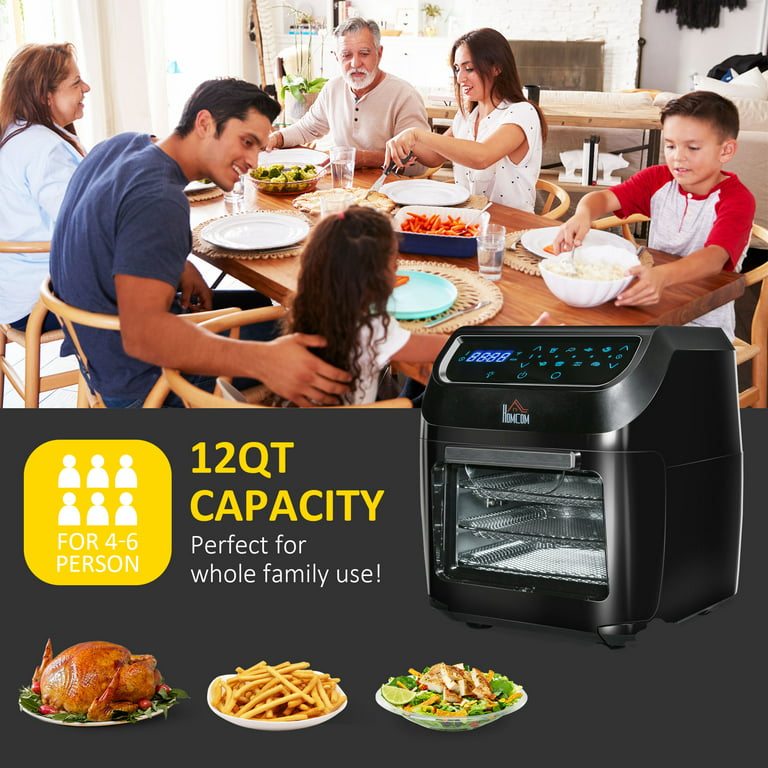 VEVOR 12-IN-1 Air Fryer Toaster Oven, 25L Convection Oven, 1700W Stainless  Steel Toaster Ovens Countertop Combo KQZKX25L1800WFCLWV1 - The Home Depot