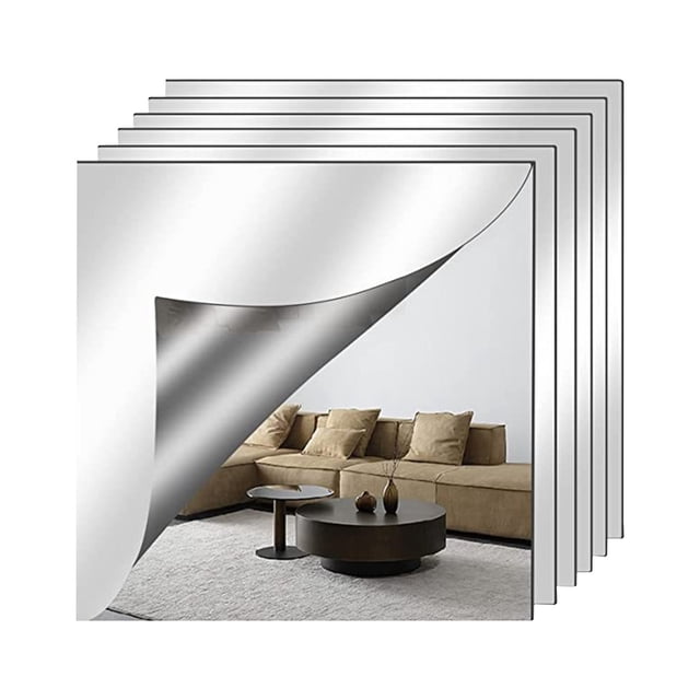 Clearance!Maojin uds pegatinas de espejo de pared espejo de seguridad sin vidrio para armario, pared, pegatina de espejo acrílico para decoración de pared del hogar