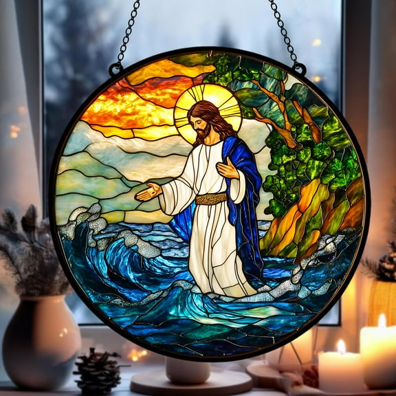 Acrylic Christian Jesus Christ Ornament, Nativity Suncatcher, Religious Christmas Decor, Jesus Home Decoration, Christmas Holiday Gift