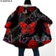 thumbnail image 2 of Capa de sueño con estampado 3D de mariposa Rosa oscura para hombres, abrigo grueso y cálido con capucha, abrigo de lana a prueba de viento, bata, manta, 1, 2 of 4