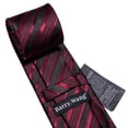 thumbnail image 6 of Barry Wang Men Stripe Neckties, Black Red, 6 of 8