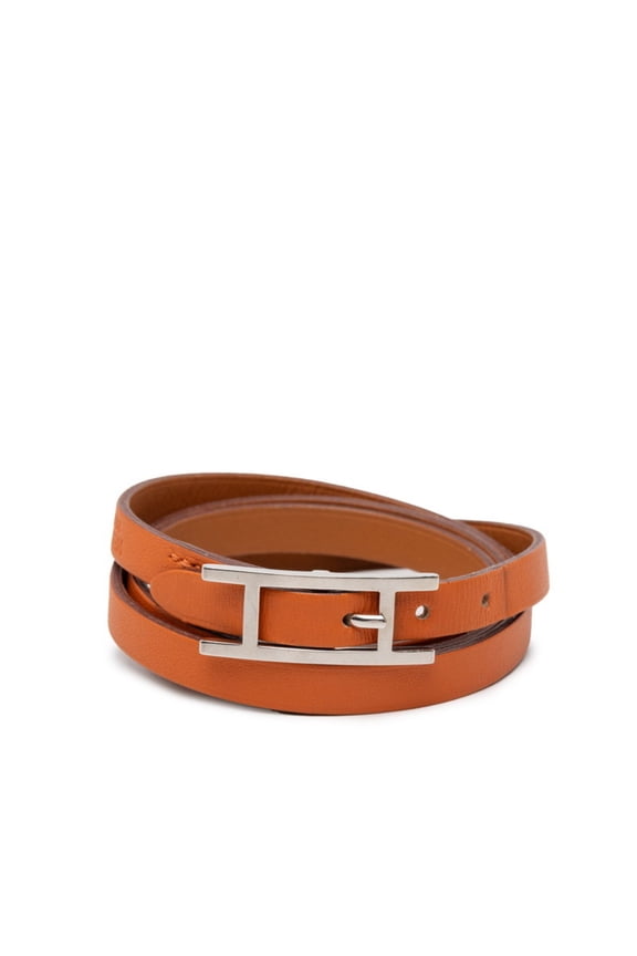 Pre-Owned Hermes Herms Api 4-strand long bracelet in brown leather for women. (Good)