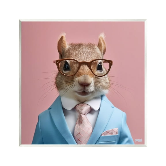 Stupell Industries Squirrel in Classy Suit Animals & Insects Painting Unframed Art Print Wall Art, 12 x 12