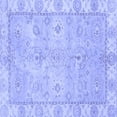 thumbnail image 1 of Ahgly Company Machine Washable Indoor Square Abstract Blue Modern Area Rugs, 3' Square, 1 of 4