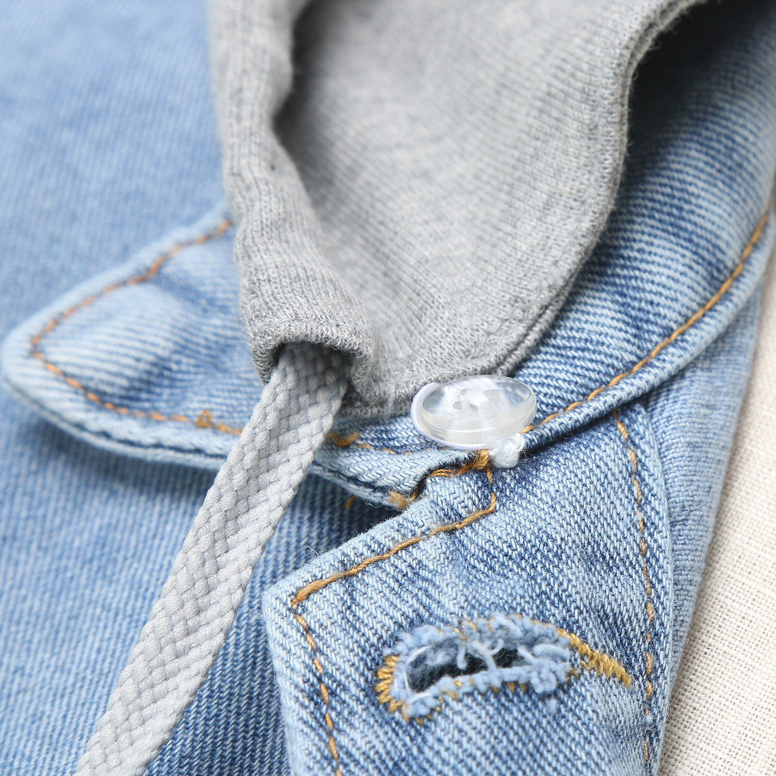Women Lapel Loose Blouse Fashion Loose Denim Waist Coat Sleeveless Vest Button Hooded Detachable Coat Running Vest Half Jackets for Women Holiday Vests for Women down Vests Women plus Size Winter