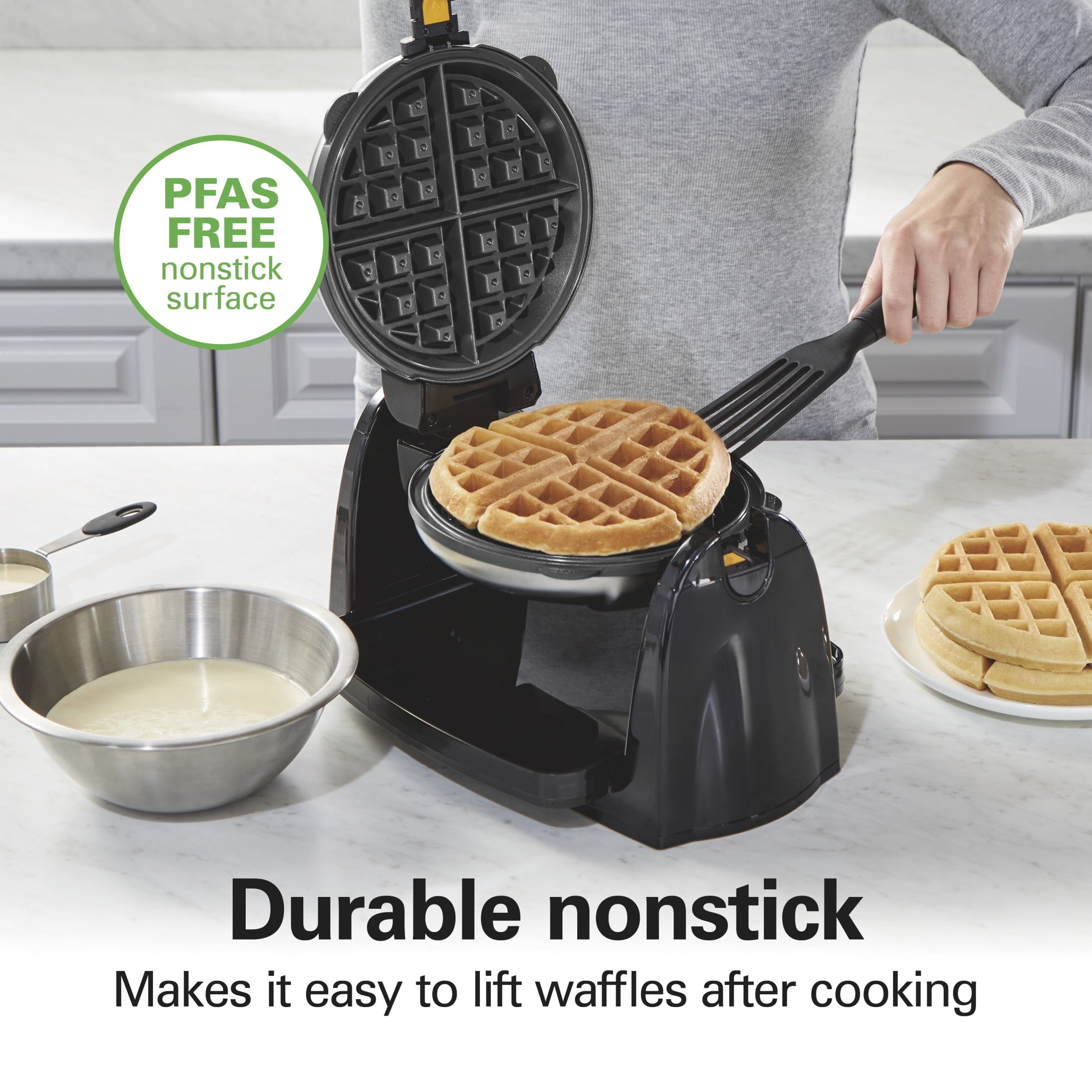 Hamilton Beach Flip Belgian Waffle Maker, Non-Stick