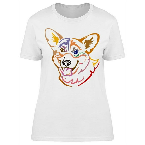 Colored Corgi T-Shirt Women -Image by Shutterstock, Female Medium