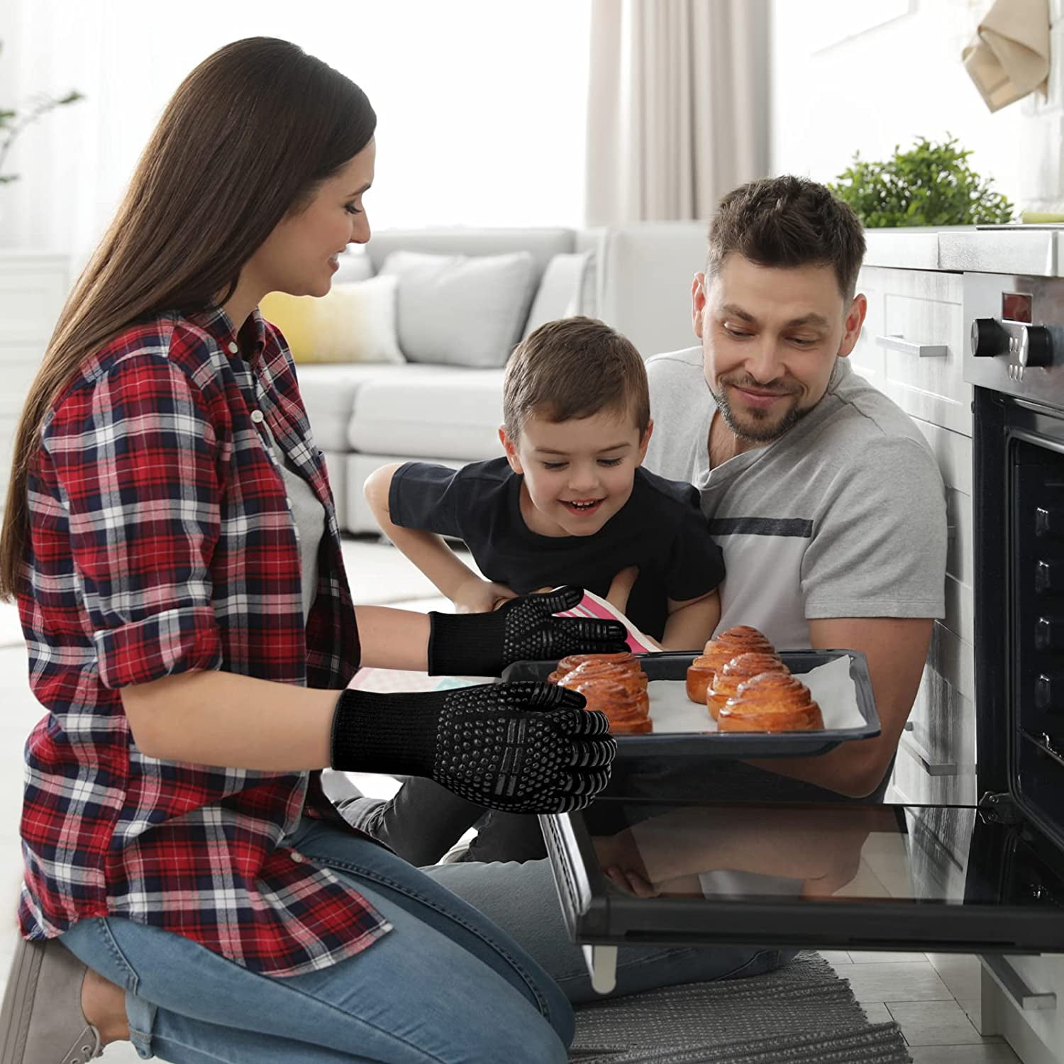 Gants De Barbecue Unisexes Résistants à La Chaleur Jusqu'à