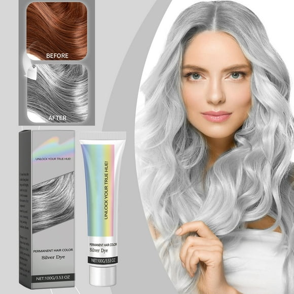 Elegante colorante para el cabello en tonos peltre para un color duradero que fija y nutre el cabello. Extractos de tendencia para el cuidado del cabello. Colorante peludo de 100 g.
