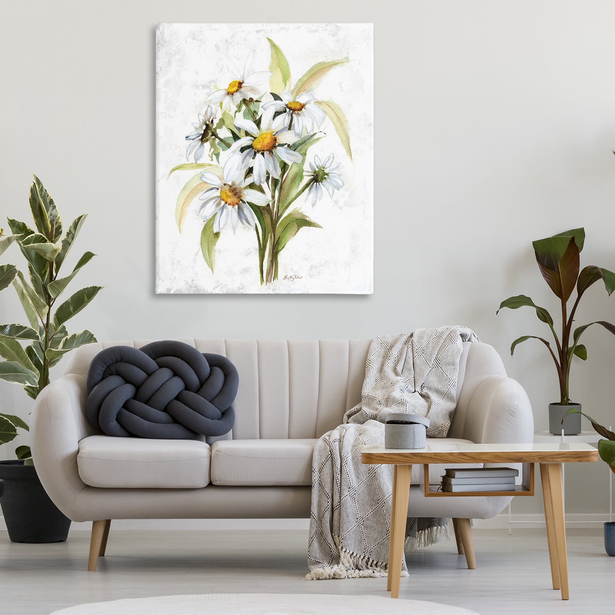 Stupell Industries Simple Daisy Bundle Botanical & Floral Painting Gallery Wrapped Canvas Art Print Wall Art, 36 x 48