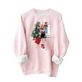 thumbnail image 4 of IROINNID Christmas Sweatshirts for Women Crewneck Pink Pullover Long Sleeve Casual Pullover Loose Sweatshirt,Pink, 4 of 4