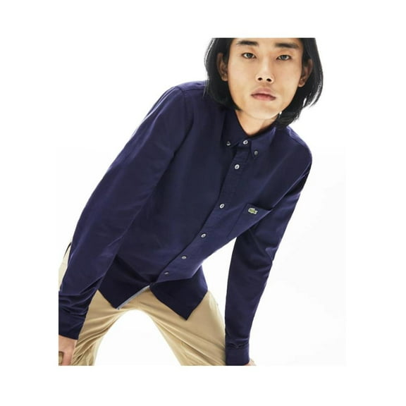 Lacoste Men's Regular Fit Cotton Oxford Shirt Navy Blue/Navy CH4976-51 423