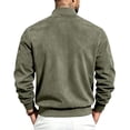 thumbnail image 4 of FRSASU Men's Faux Suede Bomber Jacket Zip‑Up Ribbed Collar Casual Lightweight Outerwear with Side Pockets Army Green, 4 of 8