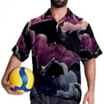 thumbnail image 4 of Bats Men's Short Sleeve Button Down Spread Collar Beach Shirts, 4 of 6