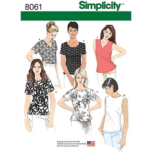 Simplicity 8061 Assortiment de Chemises pour Femmes, Tailles 8-16