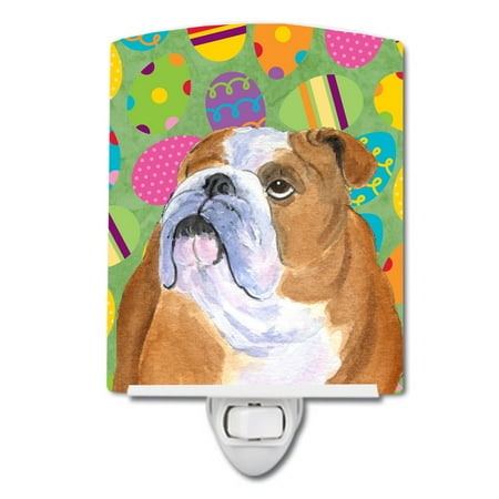 

Caroline s Treasures SS4836CNL Bulldog English Easter Eggtravaganza Ceramic Night Light 6x4x3 multicolor