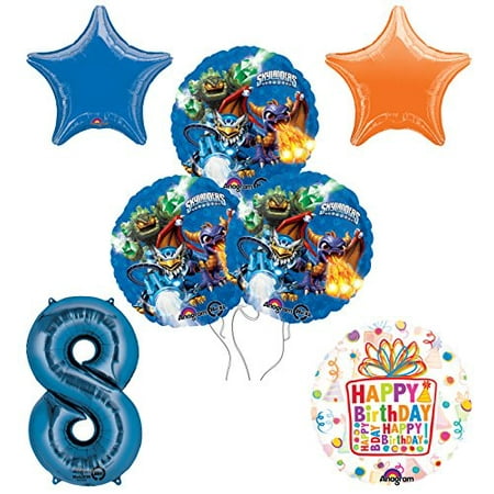 Skylanders 8th Birthday Party Supplies and Balloon Decoration Bouquet Kit