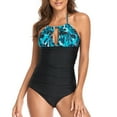 thumbnail image 6 of BONIXOOM Women's One-Piece Padded Plus Size Overlay Print Bikini Swimsuit, 6 of 7
