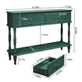thumbnail image 6 of HLR 42" Mid Century Console Table, Aged Finish Entryway Table with Storage Shelf for Hallway, Green, 6 of 12