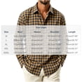 thumbnail image 3 of Fanshiluo Men's Plaid Button Down Collared Shirt, Long Sleeve Loose Fit Casual Top,L,Big and Tall Men, 3 of 5