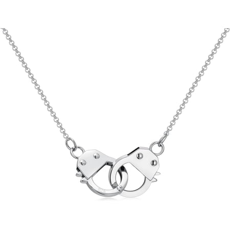 SISGEM 925 Sterling Silver Handcuff Choker Necklace - 2 Styles (Sterling Silver/Stainless Steel Chain) - Hypoallergenic Minimalist Jewelry for Women & Men, Punk Biker Fashion