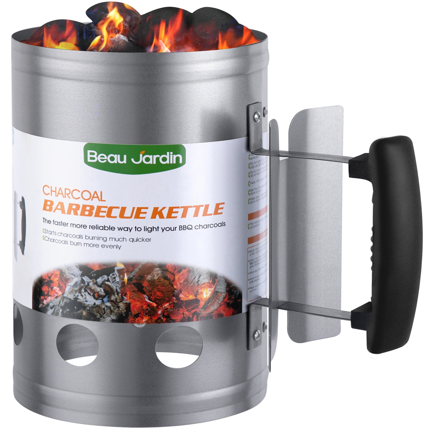 17" Chimney Barbeque BBQ Camping Charcoal Quick Fire Lighter Starter Kit Steel 