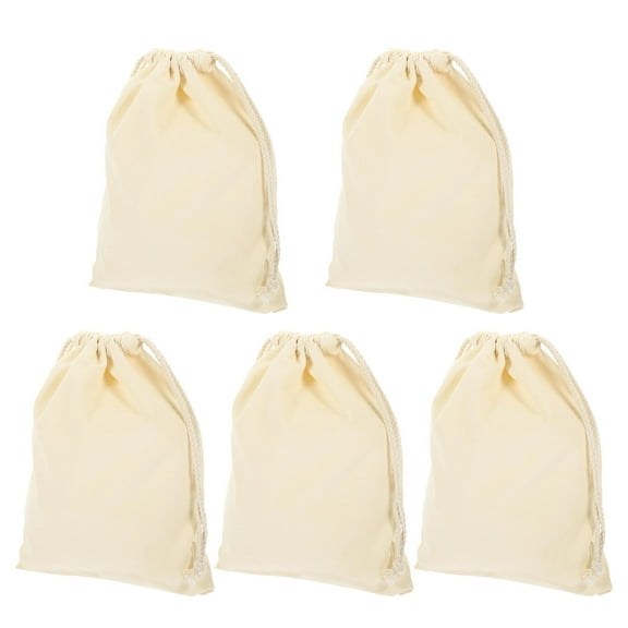 Homoyoyo 5Pcs White Drawstring Bags Made with for DIY Painting Projects
