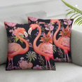 thumbnail image 2 of COMIO  Flamingos Throw Pillow Covers Set of 2 Tropical Leaves Flowers Birds Decorative Pillowcases Soft Cushion Covers for Sofa Couch Bed Home Decor, 2 of 6