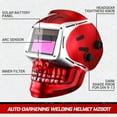 thumbnail image 6 of DEKORPO welding helmet auto darkening: true color solar powered auto darkening welding helmets welder mask hood (skull design), 6 of 6