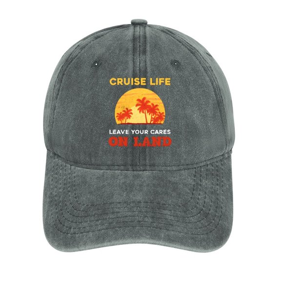 Cruise Life Gray Baseball Cap for Men Women, Adjustable Snapback Hats Cotton Hat