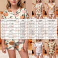 thumbnail image 3 of KPOPLK Halloween Pajamas Girl Fall Pumpkin Print Satin Button Up Sleepwears 2 Piece Top and Shorts Pjs Sets for 2-13 Years,Size 2-3 Years, 3 of 5