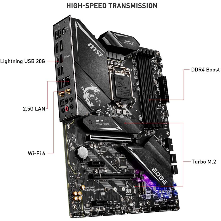 マザーボード MSI Z490M Gaming WiFi /microATX/LGA1200 MSI MPG Z490M GAMING EDGE WIFI mATX Gaming Motherboard (10th