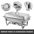 VEVORbrand Chafing Dish 4 Packs 9L/8 Quart Stainless Steel Chafer Full