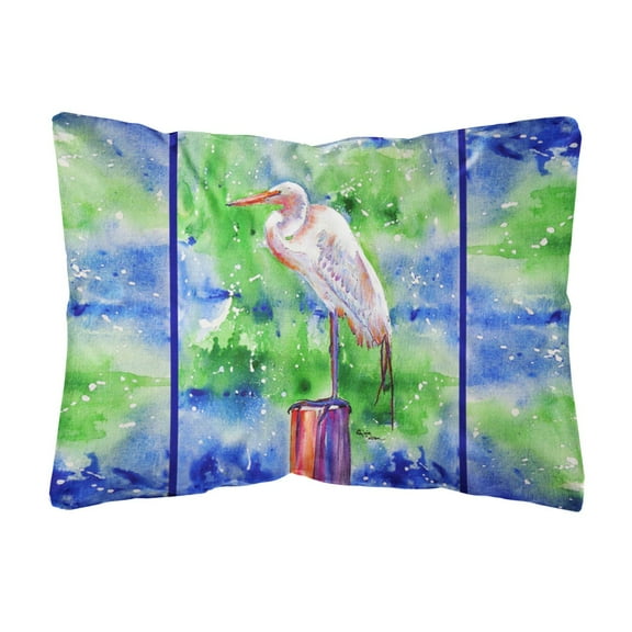 Carolines Treasures 8358PW1216 Egret Canvas Fabric Decorative Pillow, 12H x16W, multicolor