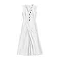 thumbnail image 6 of ChaoHeng Dresses for Women Maxi for 2026 Spaghetti Strap Sleeveless Flowy Solid Casual for White S, 6 of 7