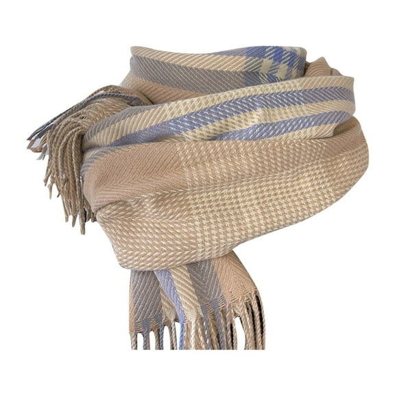 Yuanlong Women Scarves Winter Classic Color Blocked Tassel Wraps Shawls Daily Thermal Soft Large Blanket Scarf For Adult