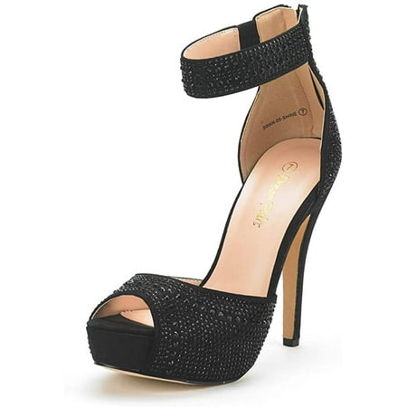 

Dream Pairs Women s Fashion High Heel Platform Dress Pump Shoes SWAN-05-SHINE SHINE/BLACK/PEARL Size 6
