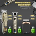 thumbnail image 3 of Professional Hair  Set for Men Electric Shaver  Cordless Hair Cutting Barber Clippers Beard Trimmer Men's Grooming Kit Gifts for him (Bronze), 3 of 7
