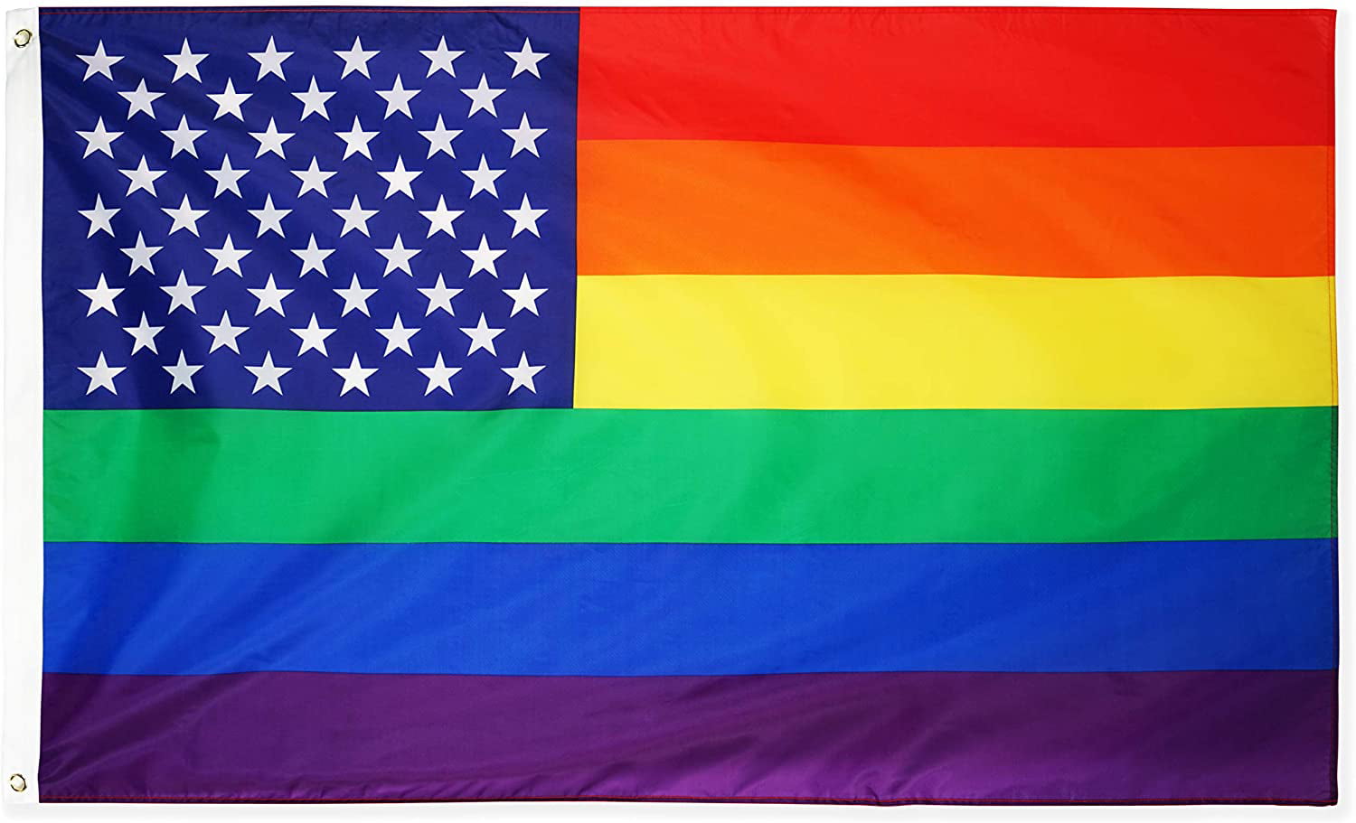 3x5 Ft Rainbow Flag Polyester Flag Gay Pride Lesbian Peace LGBT With Grommets 