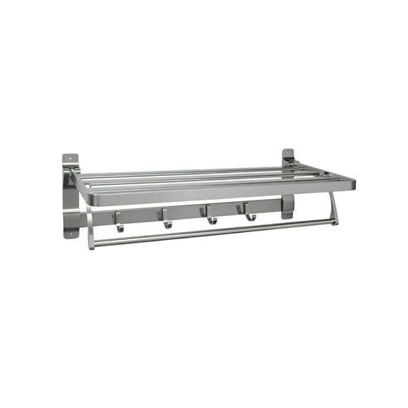 Toallero Doble Acero Inoxidable Baño De Pared Con Ganchos