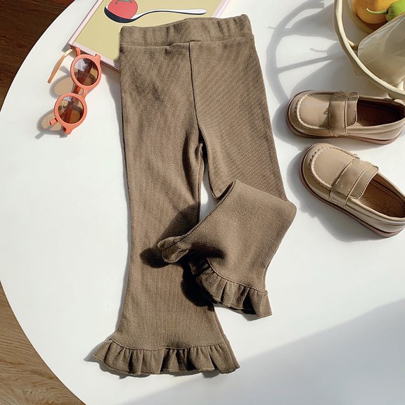 Xdegoge Girls Pants Elastic Waist The Holiday Cute Sweet Elasticity Flare Pants Fashion Casual Girls Uniform Pants Teen Girl Gifts Trendy Stuff 4T Pantalones Para Niñas