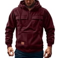 thumbnail image 1 of pstuiky manga larga para hombre, Suéter informal de moda para hombre, color liso, con capucha y manga larga camisetas de hombre s, 1 of 6