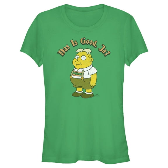 Junior's The Simpsons Uter Das is Good, Ja? Graphic Tee Kelly Green Medium