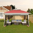 thumbnail image 3 of Historyli Carpa plegable de 3,6 x 3,6 m, con mosquitera y sacos de arena para fiestas, color rojo, 3 of 9