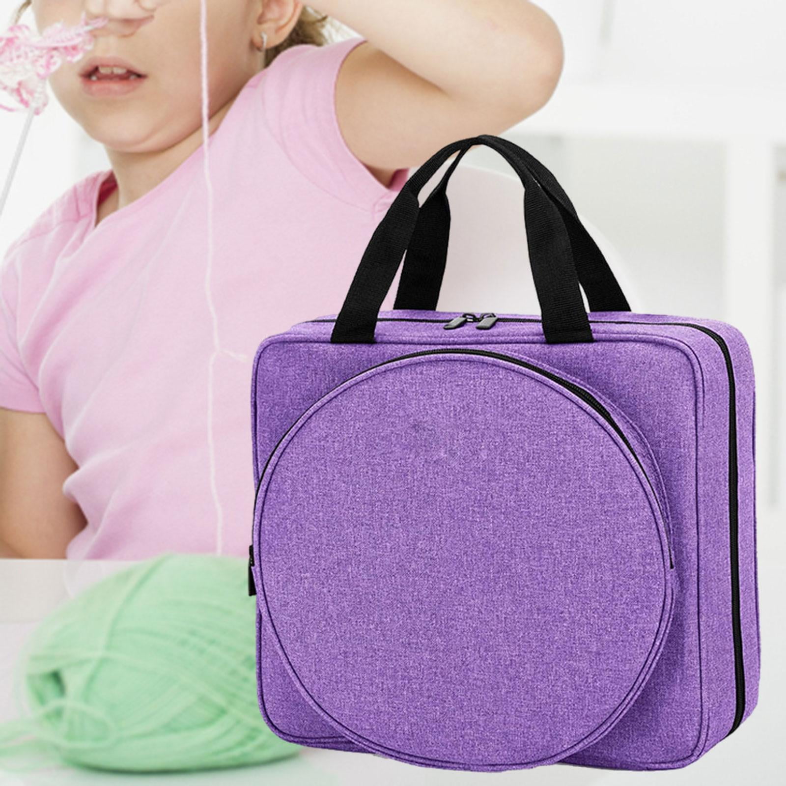 S SERENABLE Crochet Organizer Bags Knit Crochet Tools Dead Polyester Fashion Sewing Kit Storage Bag for Knitting Pencils Travel Beginners Purple