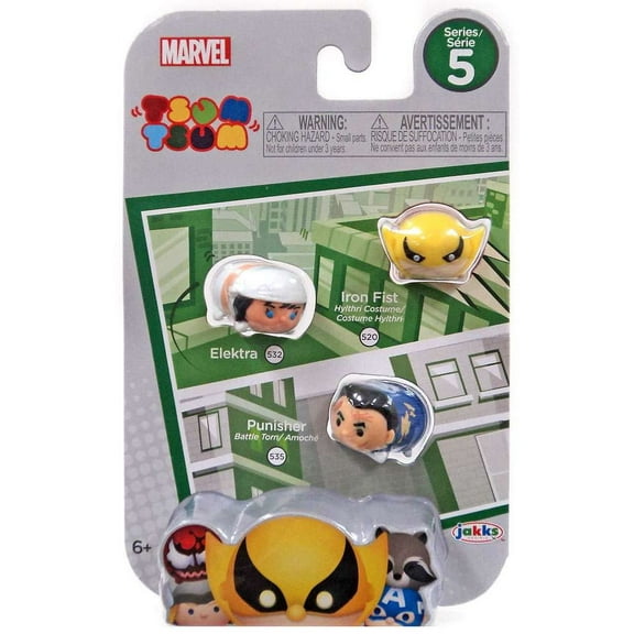 Marvel Tsum Tsum Series 5 Iron Fist, Electra & Punisher Minifigure 3-Pack