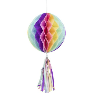 Multicolor Honeycomb Hanging Decorations, 12ft, 29pc