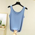 thumbnail image 2 of Women Pajama Tops Solid Crew Neck Sleeveless Loose Soft Layering Casual Tank Sleep Top, 2 of 5
