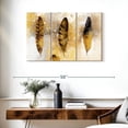 thumbnail image 3 of Elephant Stock Gold Speckled Grunge Feathers Wall Art - Horizontal Multi Panel Canvas - Living Room Wall Decor - Decor Elements Multi Panel - Beige And Black Decor - 38" x 24", 3 of 8